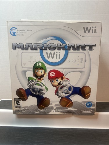 Mario Kart Wii with Wii Wheel (Nintendo Wii, 2008) - EVERYTHING INSIDE BRAND NEW - Picture 2 of 21