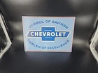 Vtg Chevrolet Metal Tin Sign Symbol of Savings Emblem of Excellence Made In USA