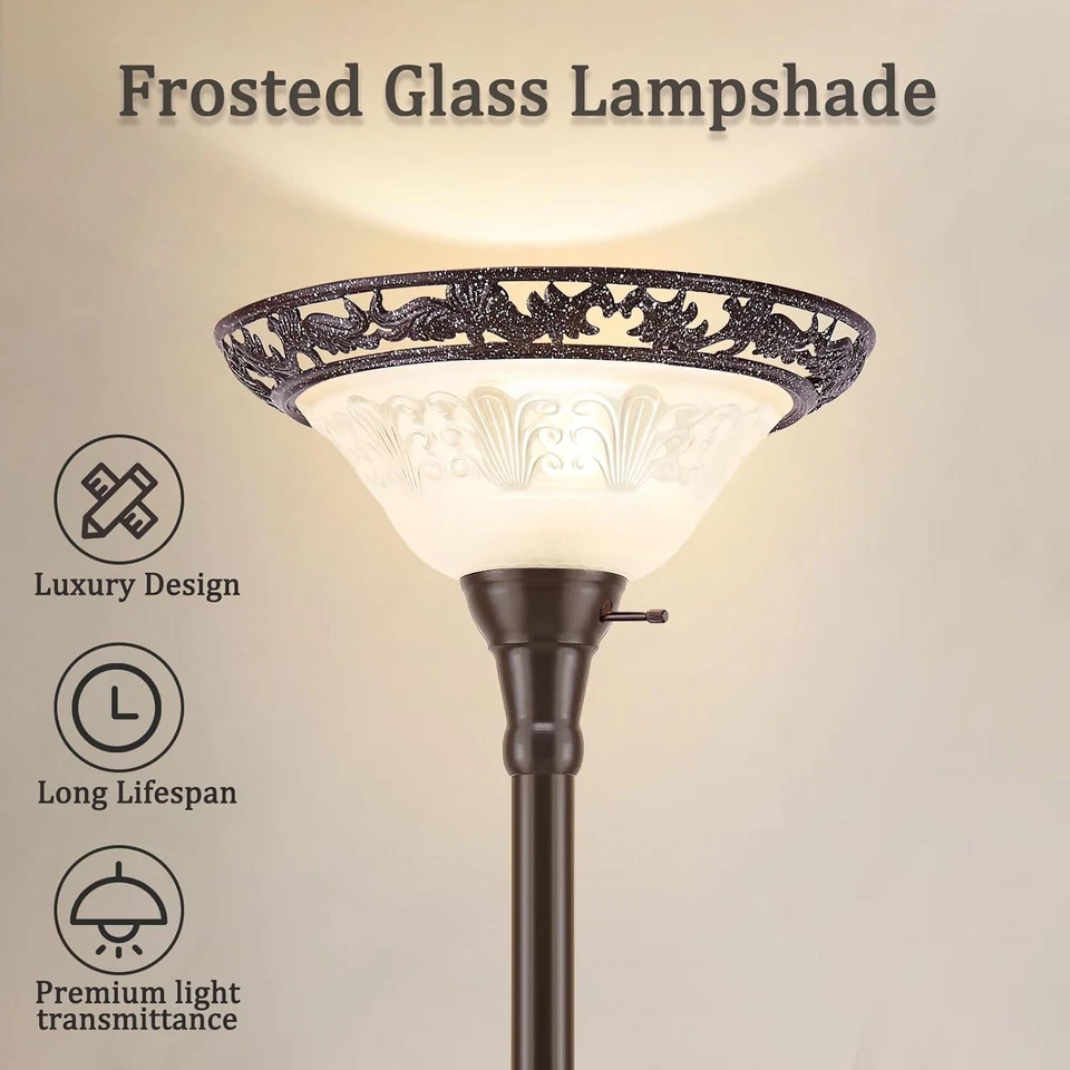 Lámpara de pie antorcha victoriana - Luz de lectura estilo antiguo Foto 4 de 4