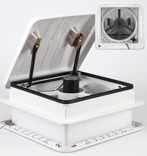 USA RV Roof Vent with Fan 12-Volt 4-Speed Reversible - 14"x14" - LED