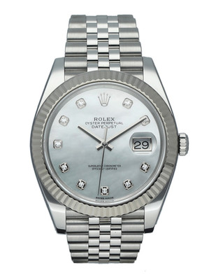 Rolex Datejust II 126334 41 mm MOP Diamond Dial Jubilee Steel Men's Watch 2019