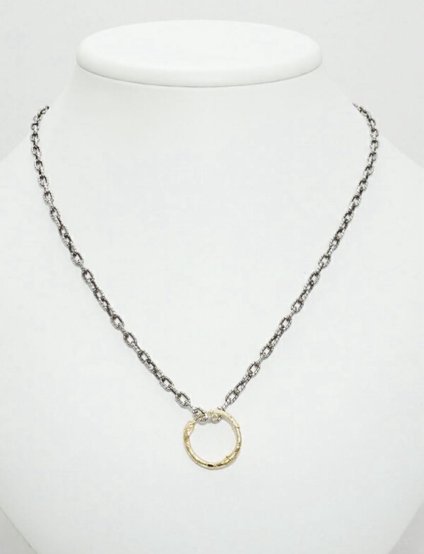 GUCCI Necklace Ouroboros Silver Yellow Gold