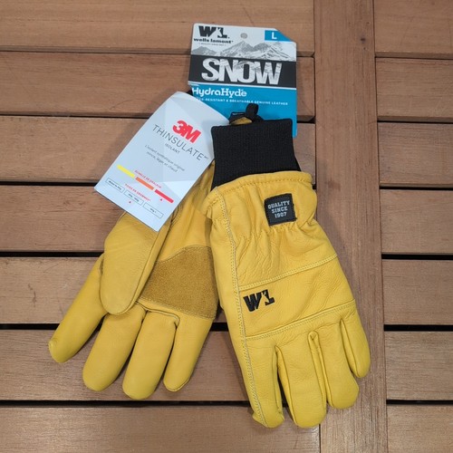 Guantes de nieve Wells Lamont HydraHyde 3M resistentes al agua cuero genuino talla grande - Imagen 1 de 7