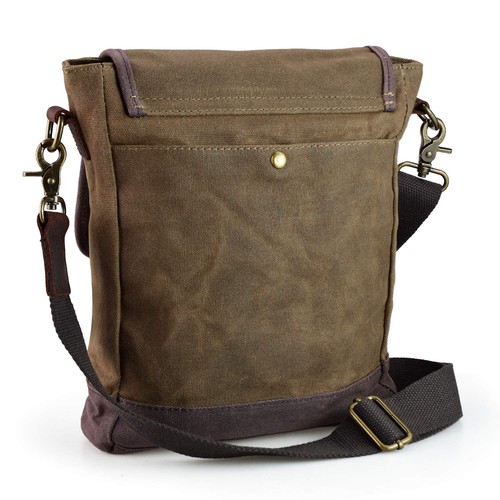 Piccola Borsa Messenger per Uomo e Donna Borsetta in Tela Cerata Impermeabile Tracolla... - Foto 2 di 7