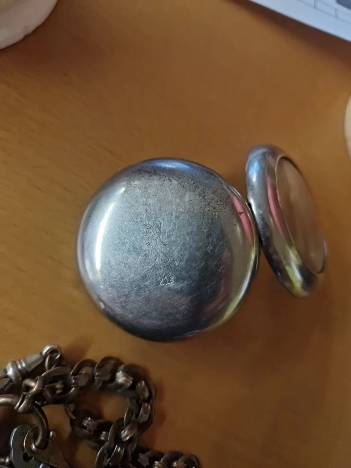 Taschenuhr Trachtenuhr in versilbert Emailzifferblatt Tracht Damen - Bild 3 von 4