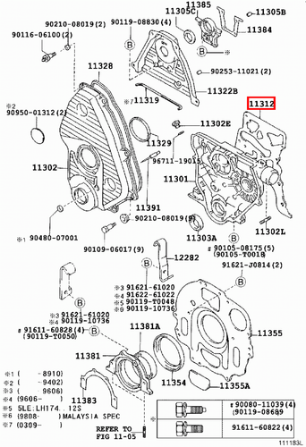 Genuine Hilux LN171 LN170 LN167 LN166 3L 5L 2L Timing Gear Cover Case Gasket - Picture 7 of 20