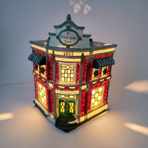 Nikolaus Platz Bank Weihnachtsdorf beleuchtetes Gebäude 2000 Keramikhaus - Bild 5 von 17