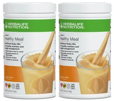 2X HERBALIFE FORMULA 1 Healthy Meal Nutritional Shake Mix Orange Cream 750g