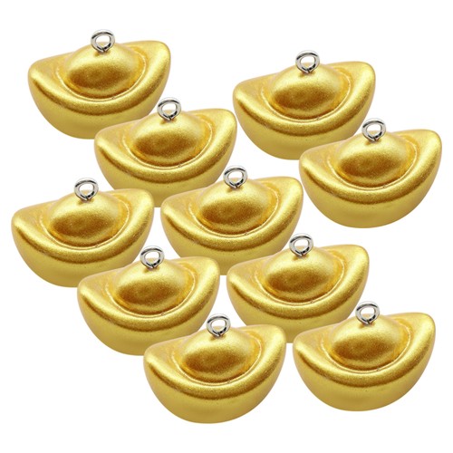 10 Pcs Goldene Mindestrate Ornamente Barren-Schlüsselanhänger-Ornament - Bild 2 von 12