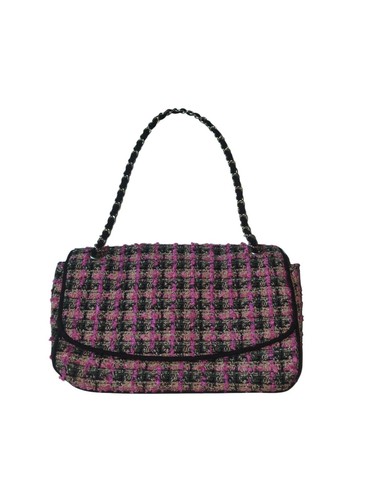 Realities Handtasche Pink Y2K Tweed Mini Flap Handbag Mini Schultergurt Clueless