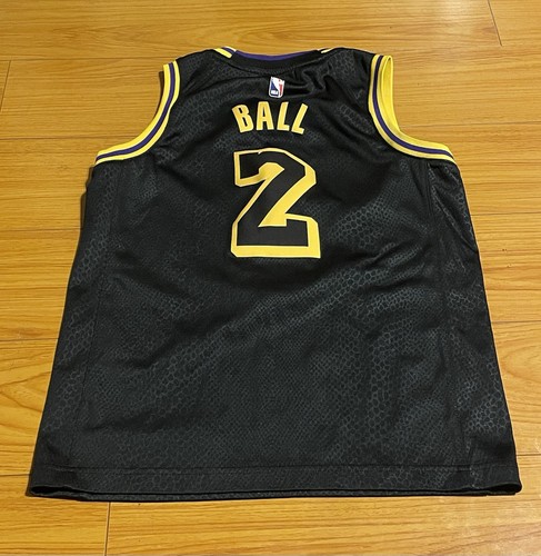 Lonzo Ball Los Angeles Lakers Black Mamba City Edition Nike Jersey Kids Medium - Picture 2 of 7