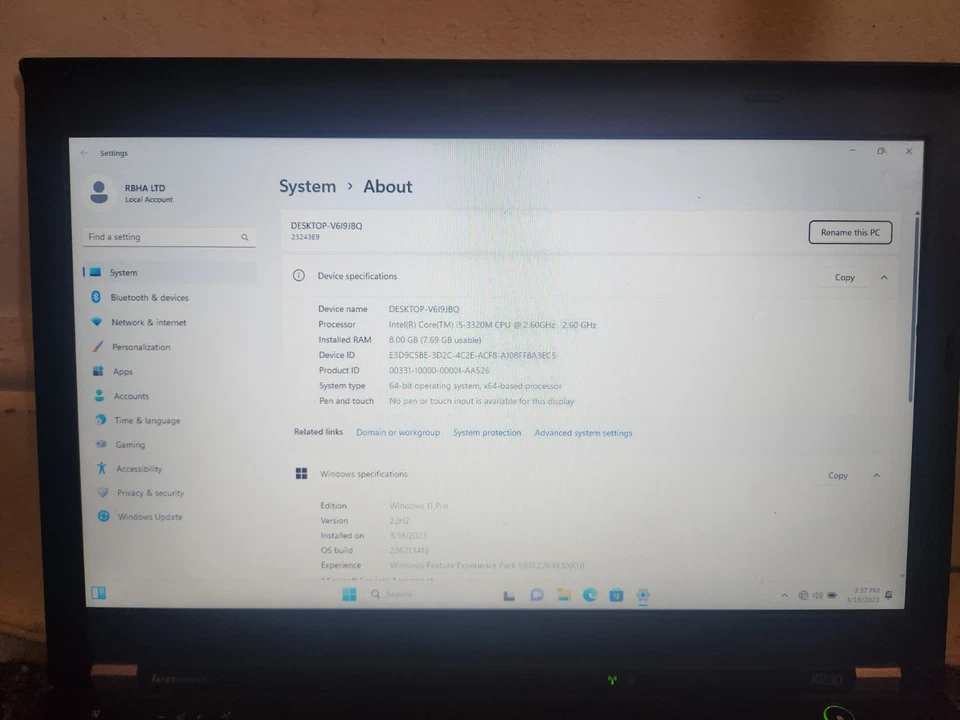Lenovo ThinkPad X230 - Intel Core i5 3320M - 8GB RAM - 256GB SSD - Free P&P - Image 4 of 4