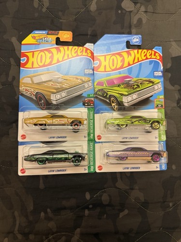 2023/25/24🔥Hot Wheels🔥Layin’ Lowrider 4er Pack, alle 4 verschieden, Maßstab 1:64 Guss - Bild 1 von 5
