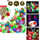 Light Up Rings Party Favors Kids Flashing Jelly Glow in Dark Finger Lights Toys