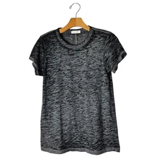 rag & bone Shirt Women Small Black Heather Grey Burnout Short Sleeve Tee Gothic
