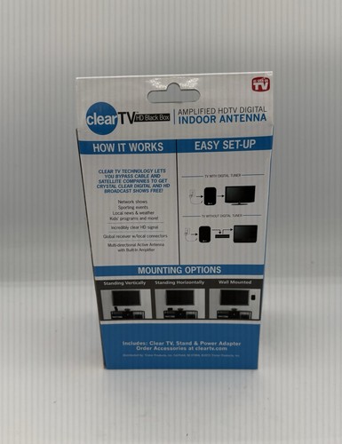 Clear TV HD Black Box Amplified Broadcast HDTV Digital Indoor Antenna Compact - Picture 3 of 6