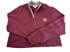 Texas A&M Aggies Sweater Mens Medium Burgundy Cutter & Buck NCAA Football Sports