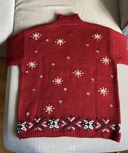 Ralph Lauren Women Wool Scottie Dog Bear Fair Red Sweater Jumper Oversized S - Picture 12 of 15