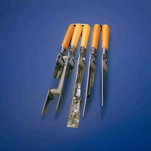 5 Regent Sheffield Stainless Steak Knives Peeredge Bakelite Handles In Box Vtg - Picture 6 of 6