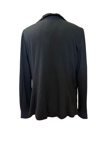 Adrianna Papell Sequin Lapel Ponte Blazer Black Size S - Picture 5 of 11