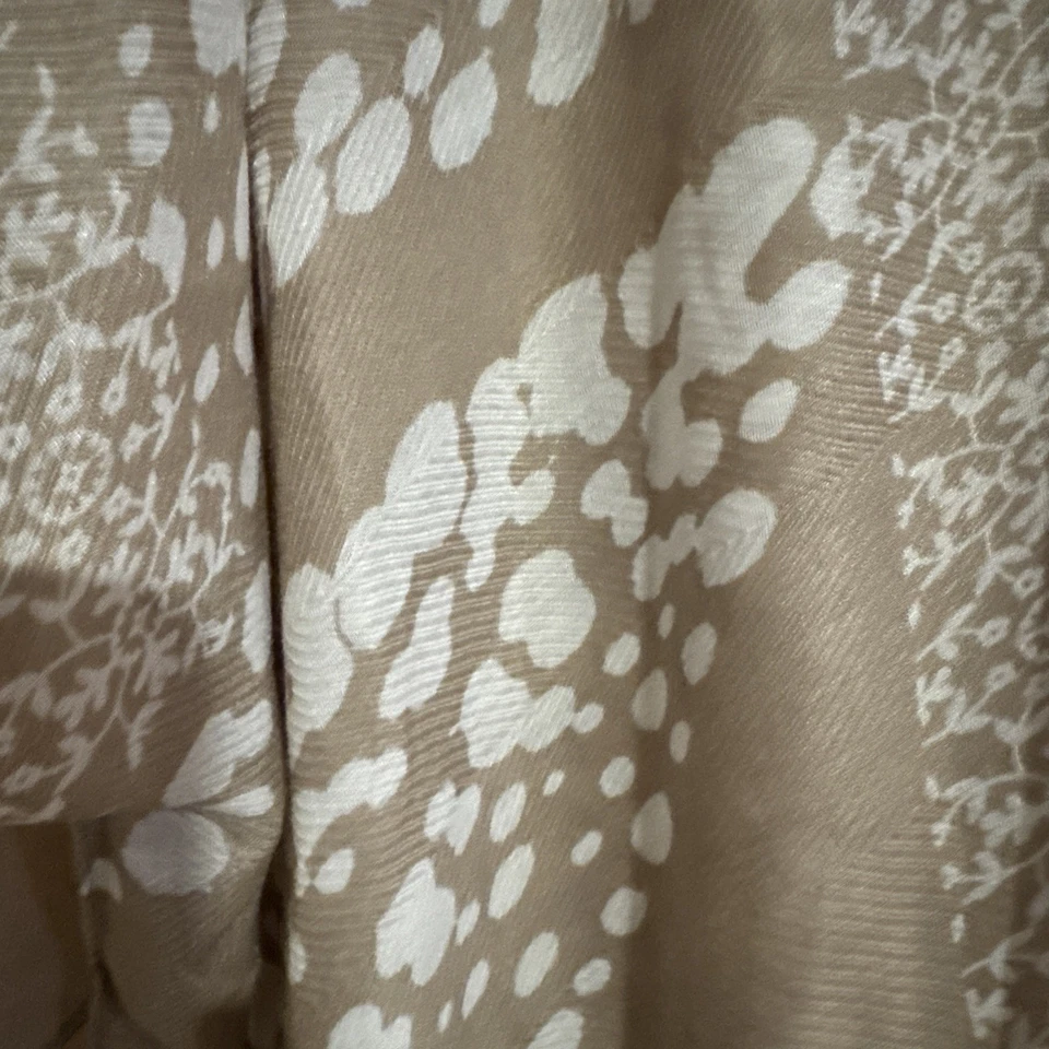 Vince Camuto Kimono Cover Up Hat Set Open Front brown White Floral One Size - Image 3 of 4