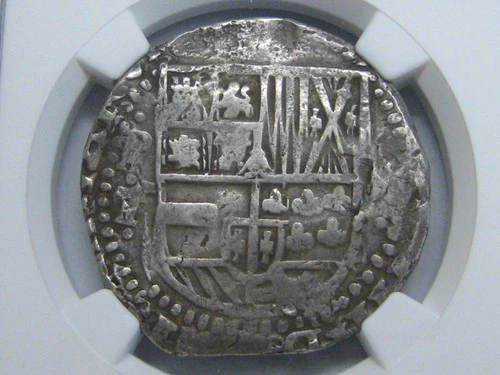 1622-48 PHILIP IV 8 REAL COB NGC POTOSI ASSAYER T SPANISH COLONIAL BOLIVIA