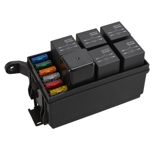 12V Automotive Fuse Relay Holder 12-Slot Relay Box 6 Relays 6 ATC/ATO Fuses A1 - Picture 2 of 7