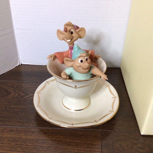 Lenox Disney Showcase Cinderella Tea Party Pals Gus & Jaq Figurine 802866 NEW - Picture 2 of 10