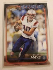 Drake Maye 2024 Topps Chrome Silver Rookie Card #203 (RC)