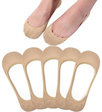 No Show Socks Womens Invisible Non Slip Liners Flat Nude 5 Pairs