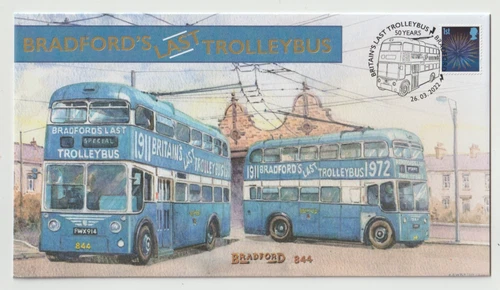 26/3/2022 UK GB Cover - Britain's Last Trolleybus - Bradford Special Postmark