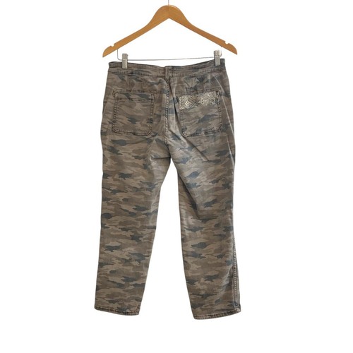 Anthropologie Damen Gr. 27 Mavis Mid-Rise Utility Hose Camouflage bestickt Boho - Bild 8 von 14