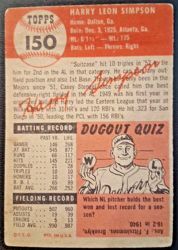 1953 TOPPS BASEBALL #1 - 150 YOU PICK Get Best Prices SAVE$$ - Bild 417 von 417