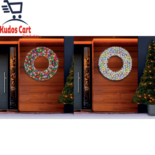Christmas LED Wreath Ornament LED Lights In/ Outdoor Xmas Festive Decoration New - Picture 7 of 7
