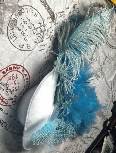 1920s Genuine Vintage Flapper Party Hat Lace Flowered Picture Cartwheel Sun Hat - Picture 6 of 12