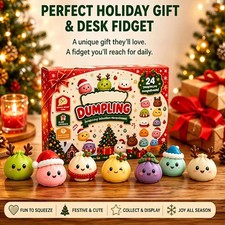 Christmas Squishy Advent Calendar 2026 24 Days Dumpling Fidget Sensory Toys Gift