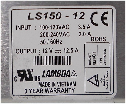 TDK Lambda LS150-12 12V 12.5A Power Supply Power Module Load Tested - Picture 7 of 7