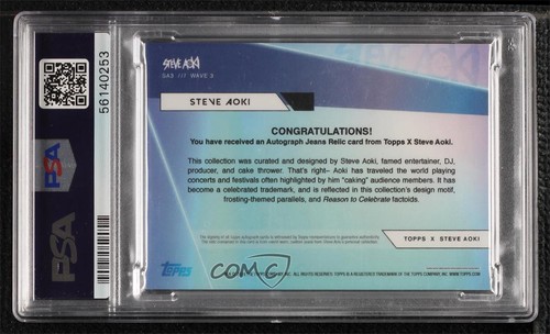 2020 Topps X Jeans Relic Pink Frosting Holo Foilboard /10 Steve Aoki PSA 6 Auto - Picture 2 of 3