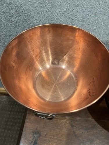 Vintage Copper Mixing Bowls Set Of 3 Ring Handles Nesting Bowls - Picture 8 of 8
