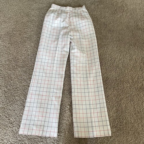 Vintage 70s Saks Fifth Avenue Wide Leg Trouser Pants Red White Blue Size 24 - Picture 8 of 8