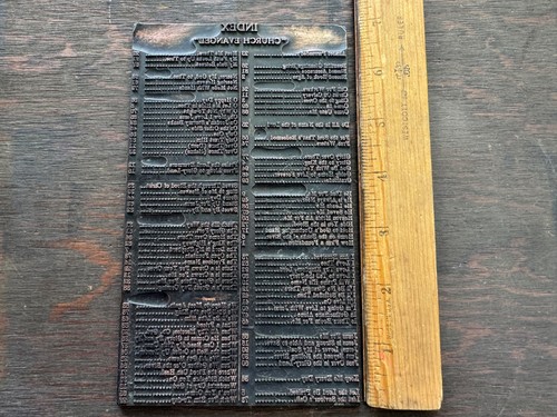 Rare Antique Letterpress Printers Electrotype Plate INDEX Church Evangel HYMNAL - Picture 10 of 15