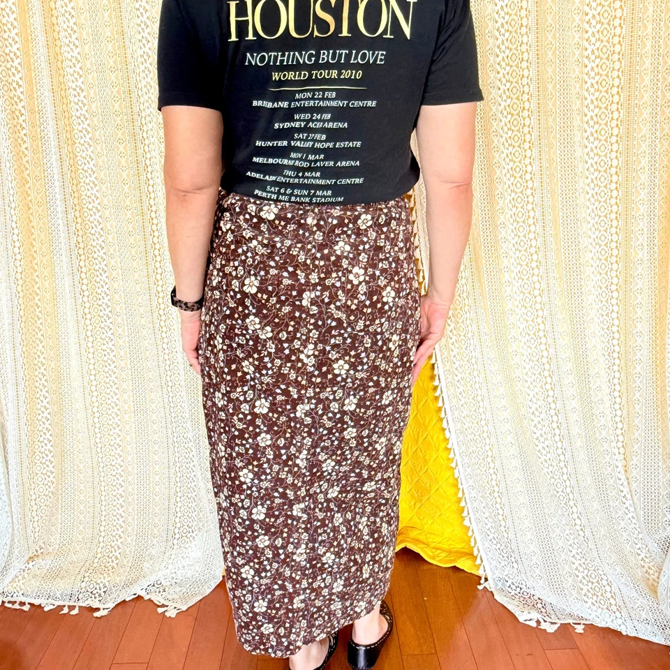 Maxi Falda Floral Vintage Años 90 Grunge Bobbie Brooks Pana 100% Algodón Talla 14 Foto 4 de 4