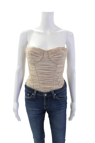 Cami NYC Womens Rozana Strapless Lace Corset Bodysuit Beige Size 4 - Picture 5 of 11