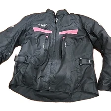 Hwk Motorsports Motorcycle Jacket Coat Armor Pads Womens Size 3XL Black Pink
