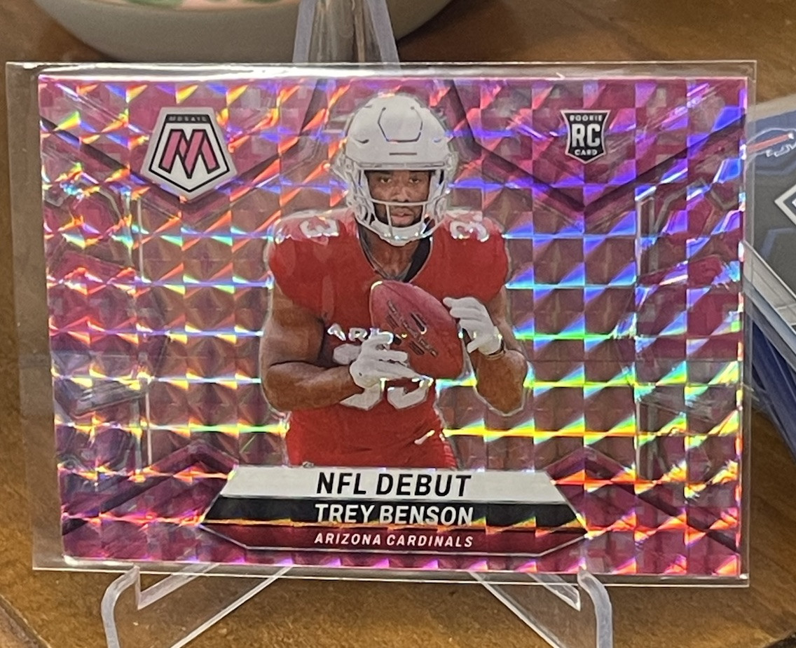 2024 Panini Mosaic Trey Benson Pink Camo NFL Debut #277 Arizona Cardinals Rookie