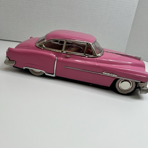 Vintage Auto de Luxe Friction Spielzeugauto 1950 Hot Pink Cadillac Limousine MF330 defekt - Bild 5 von 10