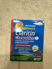 Claritin 24 Hour Allergy Antihistamine Chewable Tablets - 60 Count