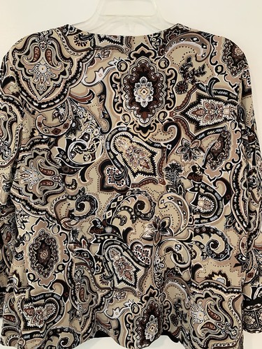 Joan Rivers Size M Vtg One Hook Lined Jacket Multicolor Brown Designs W/ Tank - Picture 4 of 7