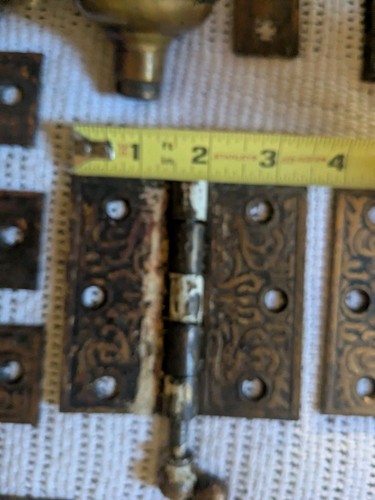Lotto di cerniere per porte antiche vittoriane decorate recuperate pomelli per porte piastre frontali - Foto 23 di 24