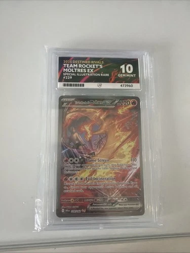 Pokémon TCG Team Rocket's Moltres EX Sir 229/182 Destined Rivals Ace Gem Mint 10